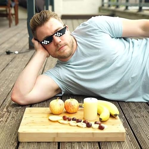 Image of STORE 2508 Pixelated Thug Life Party glasses Gangster Gangsta Life Funny Novelty Shades, Photo Props Unisex Sunglasses Eyeglasses