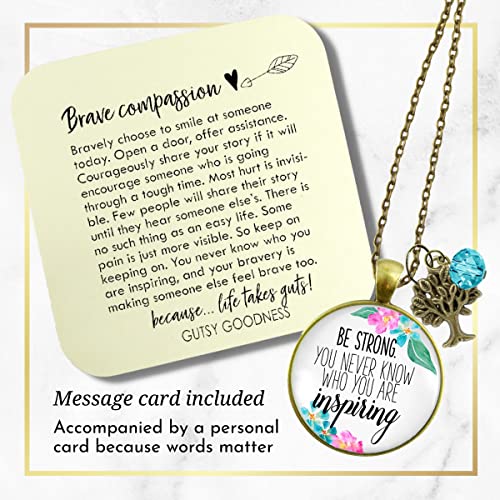 Gutsy Goodness PRNE24005623 Be Strong You Never Know Who Is Watching Necklace Inspirational Jewelry For Women Chain 24 Inch thumb #1
