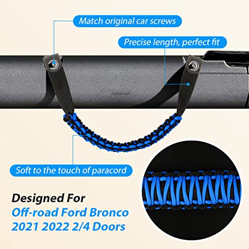 foryou 6 Packs Roll Bar Grab Handles Bronco Paracord Grips 2021 2022 Bronco Accessories Paracord Grab Handles