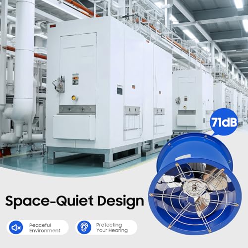 Ventilador axial de tubo cilíndrico de 16 pulgadas con motor de cobre puro y carcasa de acero inoxidable para extracción de humos de pintura en talleres y fábricas miniatura 6