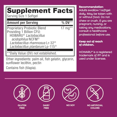 Nature's Way Women's Probiotic Pearls, Supports Vaginal and Digestive Health*, 1 Billion Live Cultures, Protects Against Occasional Bloating & Constipation*, Easy-to-Swallow Softgels, 30 Count