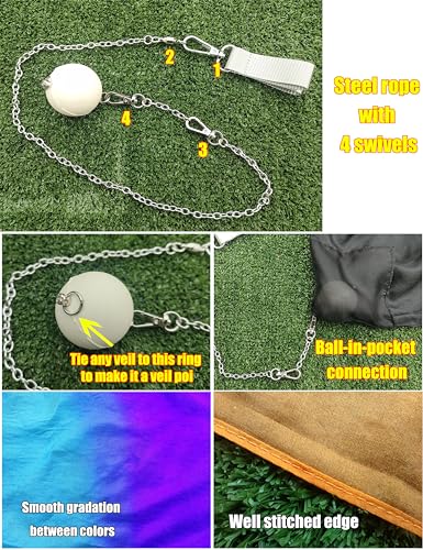 Winged Sirenny Spinning 53" Sheer Silk Veil Poi Ball, Play Silk Scarf for Belly Dance and Worship Praise2