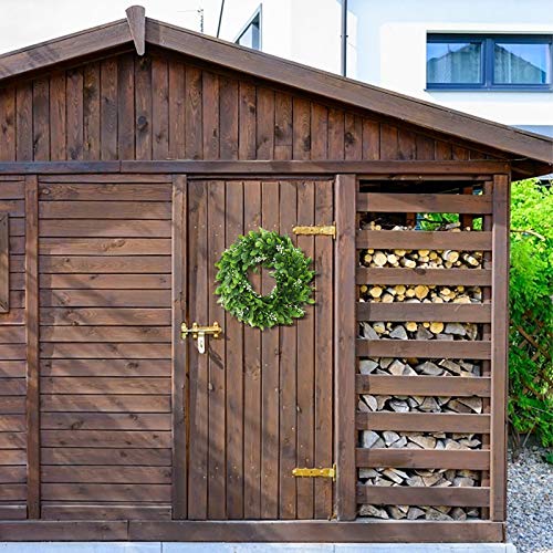 image for RYGHEWE Artificial Green Leaf Wreath,Spring Summer Outdoor Green Eucal