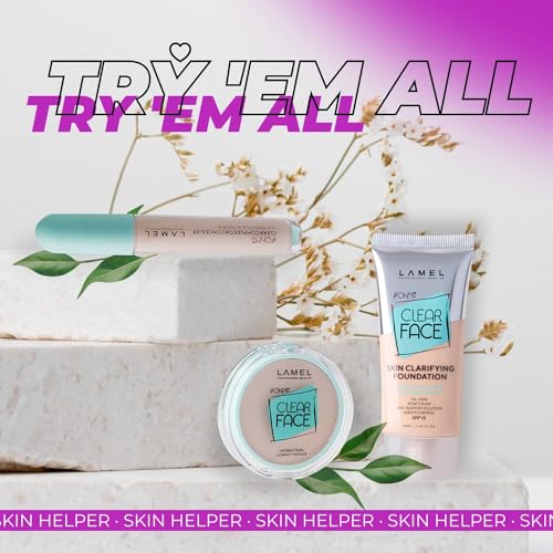Image of Lamel- Oh my Clear Face Foundation 405-Buff Beige| Contains tea tree extract and salicylic acid |Controls sebum production |Anti-blemish formula |SPF 15 |Oil-free foundation | 40ml