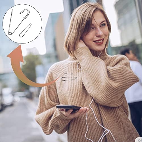 ZOCONE 30 PCS Safety Pins for Clothes, 4 Inch Large Safe Pins, Heavy Duty Safety Pins, 2 Inch Large Safety Pins Strong For Jewellery/ Bags/ Hats/ Clothes/ Handbag/ DIY Crafts(Silver)