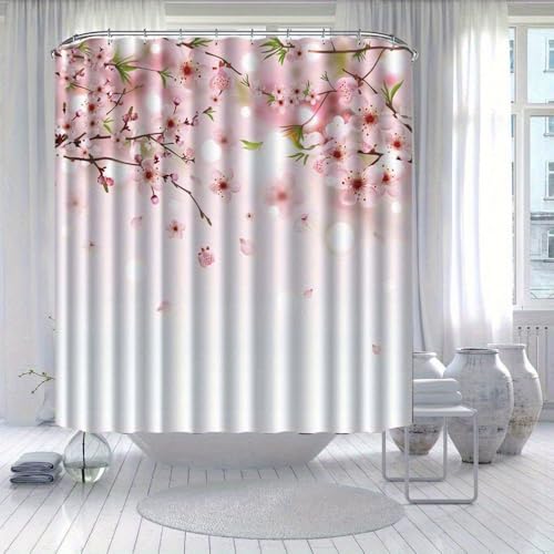 Rideau de douche haut de gamme en tissu imperméable fleuri