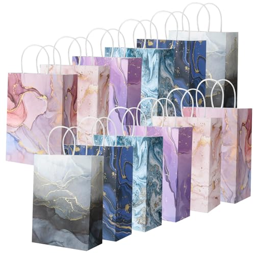 12 Stück Geschenktaschen Klein Geschenktüten Papiertüten Mit Griff...