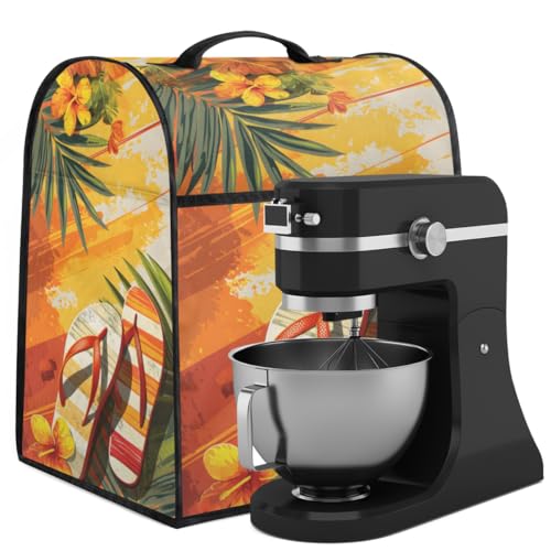 Coffee Maker Cover Palm Leaves Flip Flops Kitchen Appliance Covers Small Appliance Covers Blender Cover Juicer Cover Dust Covers for Kitchen Appliances with Top Handle and Pockets,Washable,B735