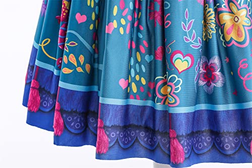 Atimigo Mirabel Dress For Girls, Mirabel Costume, Cartoon Cosplay Outfit Birthday Gift For Girls Kids With Wig Glasses Bag Size 3-4T #TOP6