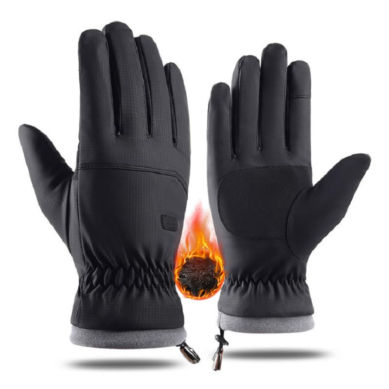 CaySep Winter Ski Gloves for Men Women Plus Velvet Thickened Warm Glove Non Slip Touchscreen Cycling Gloves for Cold Weather