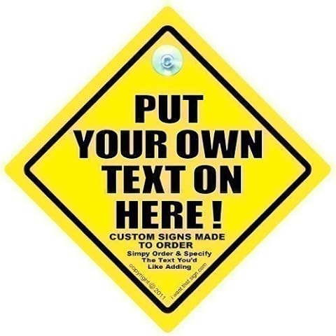 Personalised Car Sign, Add Your Own Custom Text to create your own message, Baby On Board, Custom Car Window Sign, Decal, Bumper Sticker, Baby On Board, Custom Car Sign, Personalised Car Sign, Personalised Baby On Board Cover