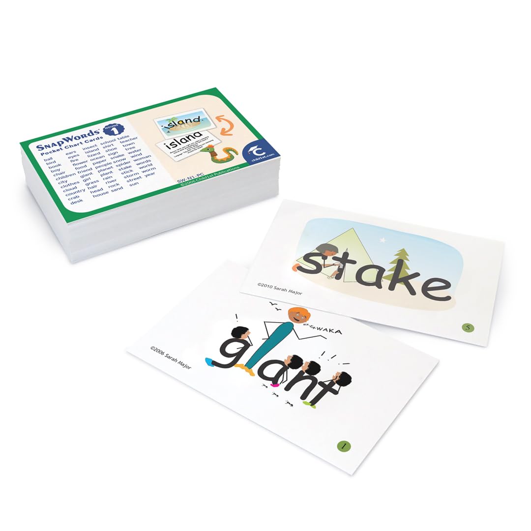 SnapWords Nouns 1 Pocket Chart Cards | Multisensory | Kinesthetic | ESL | ELL Sight Word Flash Cards