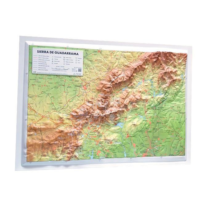 Mapa en relieve Sierra de Guadarrama. Escala 1:250.000, 45x32 cm