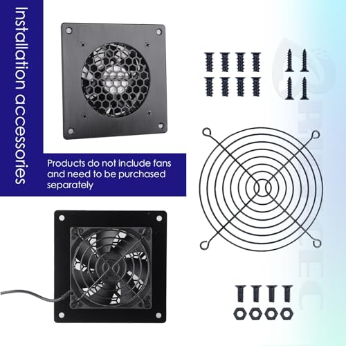 BRIEFCEC Ventilation Grille 80MM fan cover Mesh for PC Computer AV Electronic Cabinet Also Includes Accessories for Installing 80mm Fan (1 Set) - Image 4