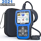 NEXAS NL101 OBD2 Сканер Check Engine Light Считыватель кодов автомобилей Диагностический сканер Сканер кода неисправности с тестом батареи для автомобиля OBDII после версии обновления 1996 года, включая черный защитный чехол