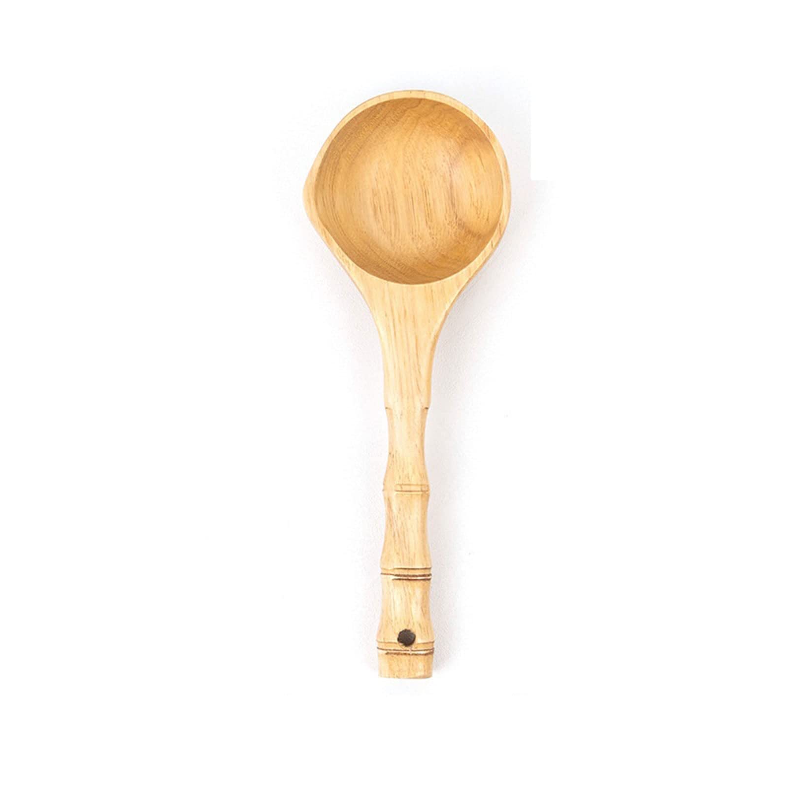 Cuchara de agua de madera Cuchara de sopa Mango de bambú de madera maciza Cuchara de agua for baño Cuchara de arroz Cuchara de arroz doméstica de gran capacidad(Color:Giallo)