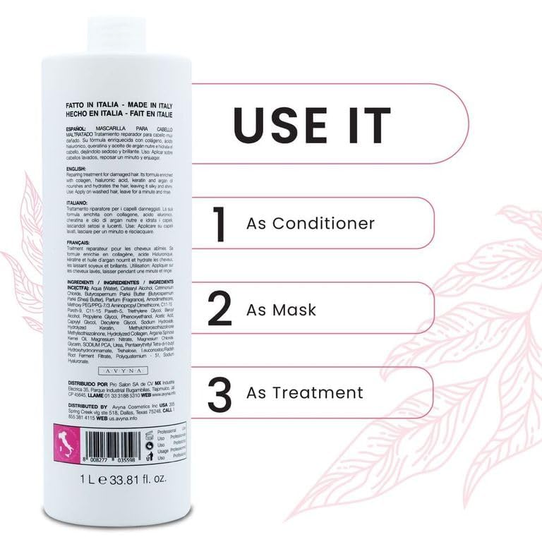 Miniatura 4 de Avyna Acondicionador para cabello seco dañado con ácido hialurónico 33.81 fl oz
