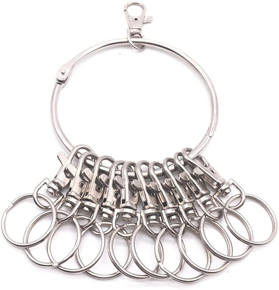 1PC Portable Metal Ring Key Organizer Holder with Swivel