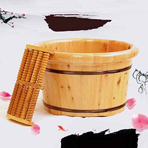Masajeador de pies de madera con tapa y barril miniatura 3
