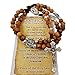 TALISMAN4U Olive Wood Rosary Beads Catholic Necklace With Jerusalem Holy Soil & Certificate In Blue Velvet Rosary Pouch