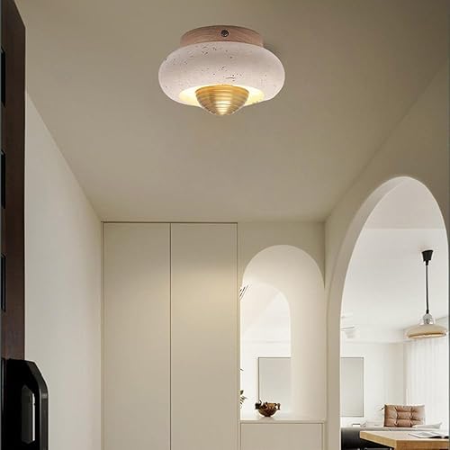 Miniatura 3 de Lámpara de techo con atenuación de tres colores de estilo japonés, lámpara de techo de piedra natural nórdica, lámpara de techo Art Deco amarilla