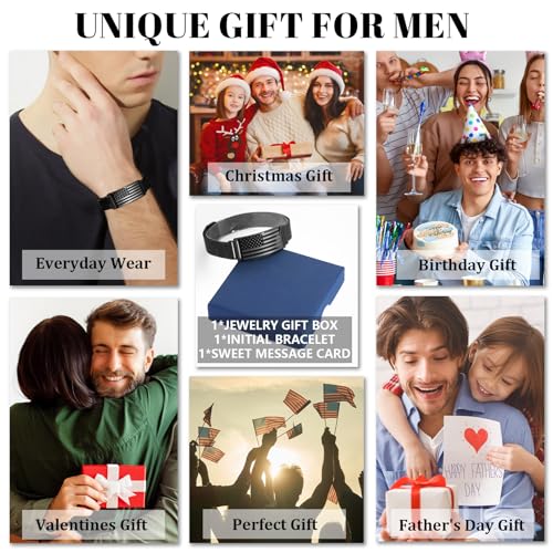 Pulsera para hombre con bandera americana acero inoxidable miniatura 6
