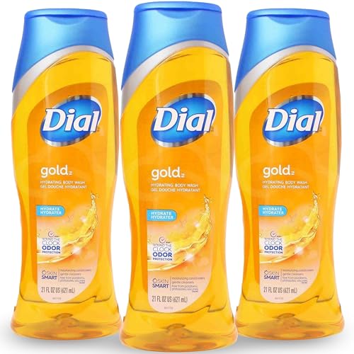 Dial Gold Hydrating Body Wash, 3 Pack, Gentle Cleansing Body Wash for Men and Women, Normal to Dry Skin, Paraben Free with Vitamin E, 21 oz. Each