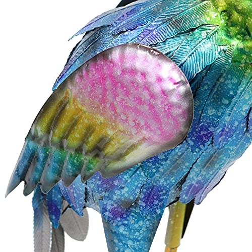 Sunnydaze 29-Inch Metal Crane Garden Statue - Includes 2 Garden Stakes - Powder-Coated Paint Finish #TOP5