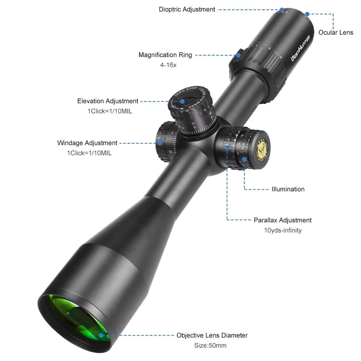 ohhunt Gen2 4-16X50 SFIR FFPライフルスコープ ohhunt® 4-16X50 SFIR Long Range Rifle Scope