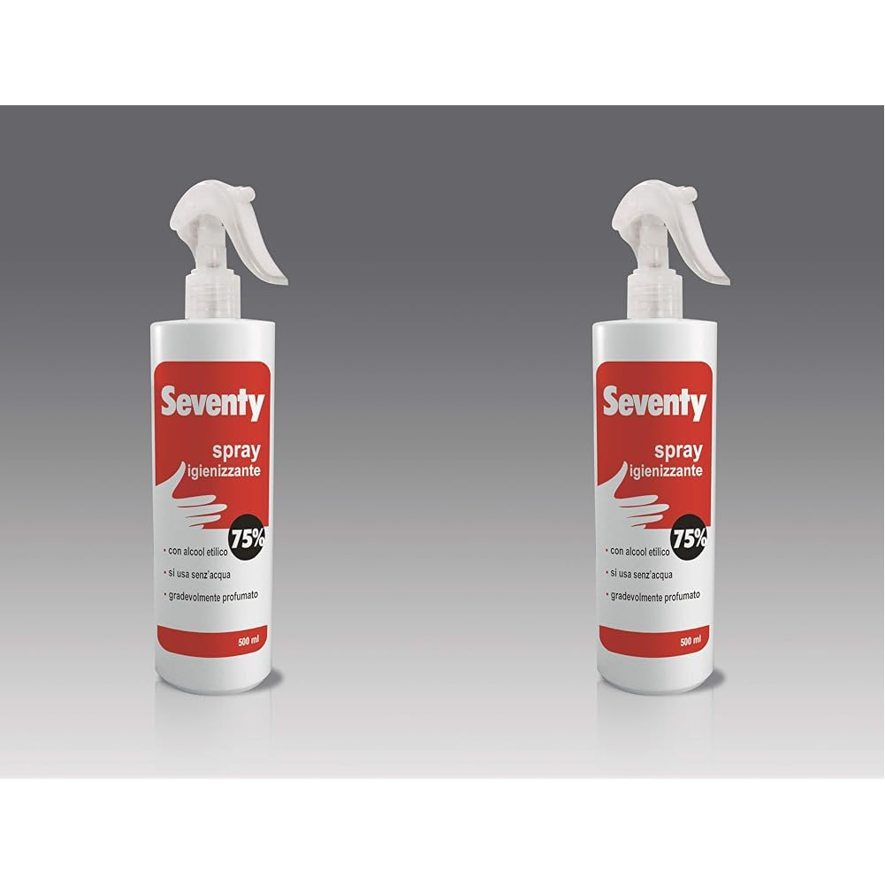 TMT Spray Igienizzante Mani, Oggetti E Superfici, 75% Alcool - 500 ml (Confezione da 2)