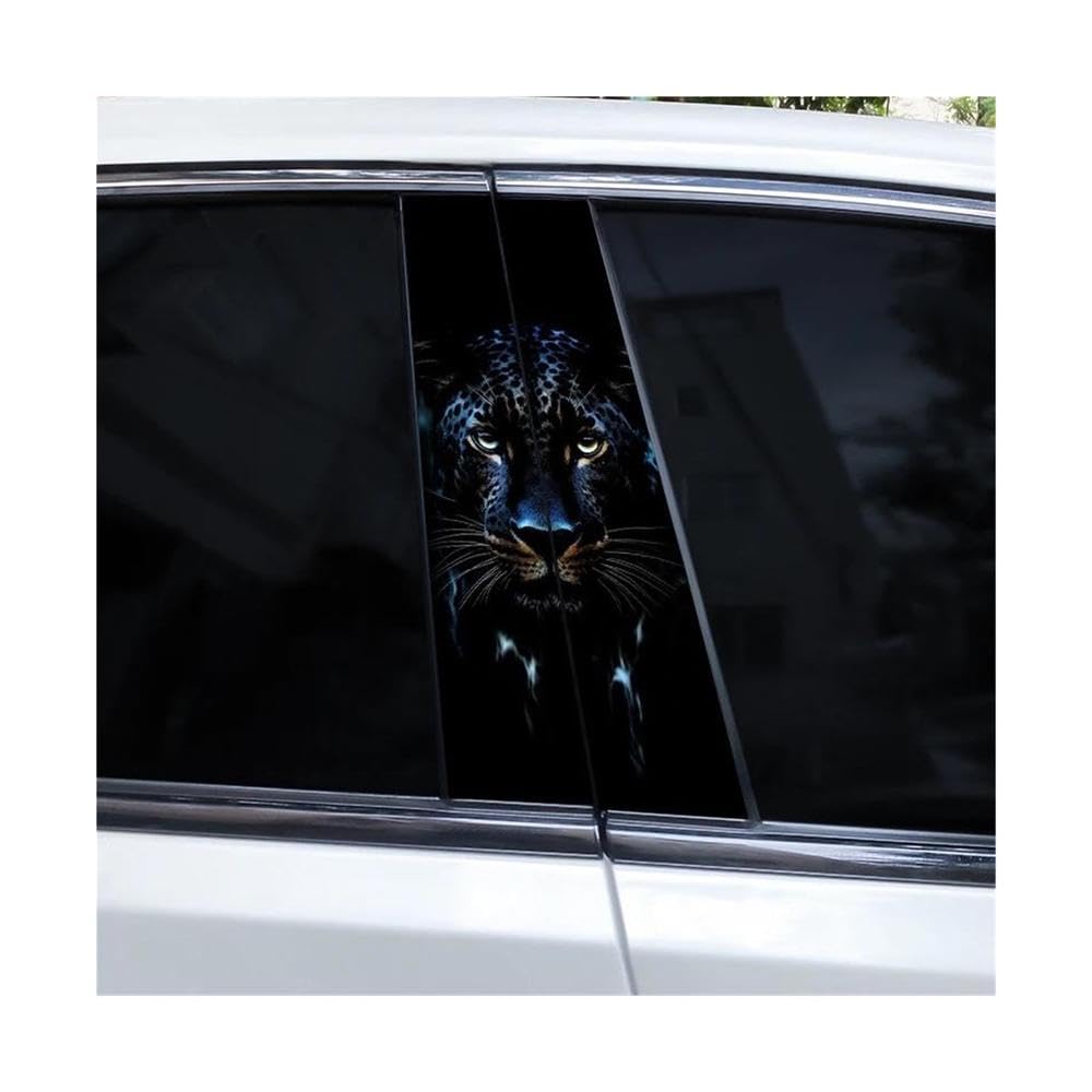 Decorative Items 2pcs Animal Car B-Pillar Decals Waterproof Funny Car Door Pillar Decoration Sticker(Q)