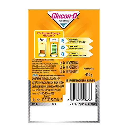 Image of Glucon-D Instant Energy Health Drink 450gm, Pack 1, Assorted Flavours (Mango Punch)