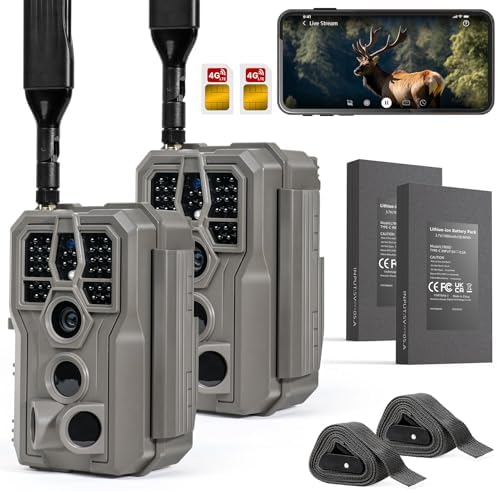 GardePro X66 Pro 2-Pack Cellular Trail Cameras, Live View, Built-in GPS, 7800mAh Battery, Shared Data Plan, On Demand HD Photo & Video, Compatible with Verizon/AT&T/T-Mobile
