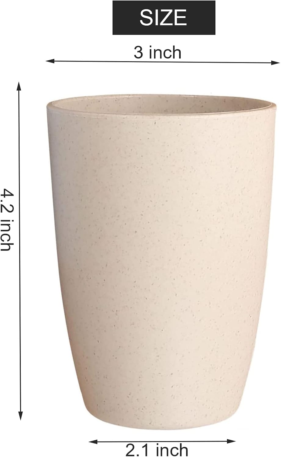Nicunom 16 Pack Wheat Straw Cup Unbreakable Drinking Cup Set, 13oz Tumbler Cup