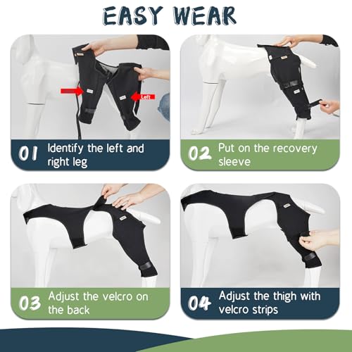 Image of Supet Dog Rear Leg Sleeve to Stop Licking,Breathable Recovery Sleeve After Surgery, Back Leg Wound Cover for Hip and Thigh, Dog Cone Alternative
