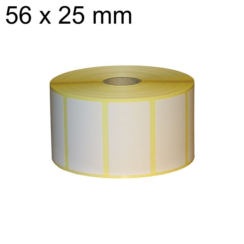 Thermo etichette su rotolo – Boccola 56 x 25 mm – 12.500 pezzi – 25 mm – adesivo permanente