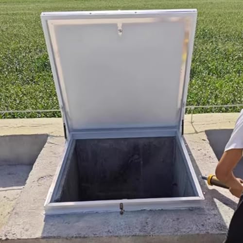 Placa de cubierta de acceso para escotilla de techo, tragaluz impermeable de aleación de aluminio para ático, puerto de inspección de acero galvanizado, acceso al techo de refugio de lluvia, tamaño de