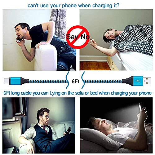 Usb Type C Charger With Plug Dual Port Wall Charger Phone Charging Block With 2Pack 6Ft Fast Charging Type C Cable For Samsung Galaxy S23 S22 S21 S20 A14 A13 A53 5G,Google Pixel 7 Pro 6A 6 5A,Lg,Moto #TOP6