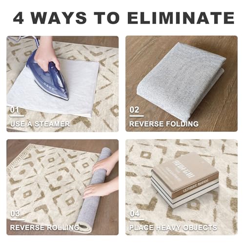 KILOCOCO Hallway Runner Rug 2x8 Runners for Hallways Printed Washable Runner Rug Non Slip Laundry Room Rugs Low-Pile Soft Runners for Bedroom Kitchen Living Room Boho Rugs, Pinkish Beige