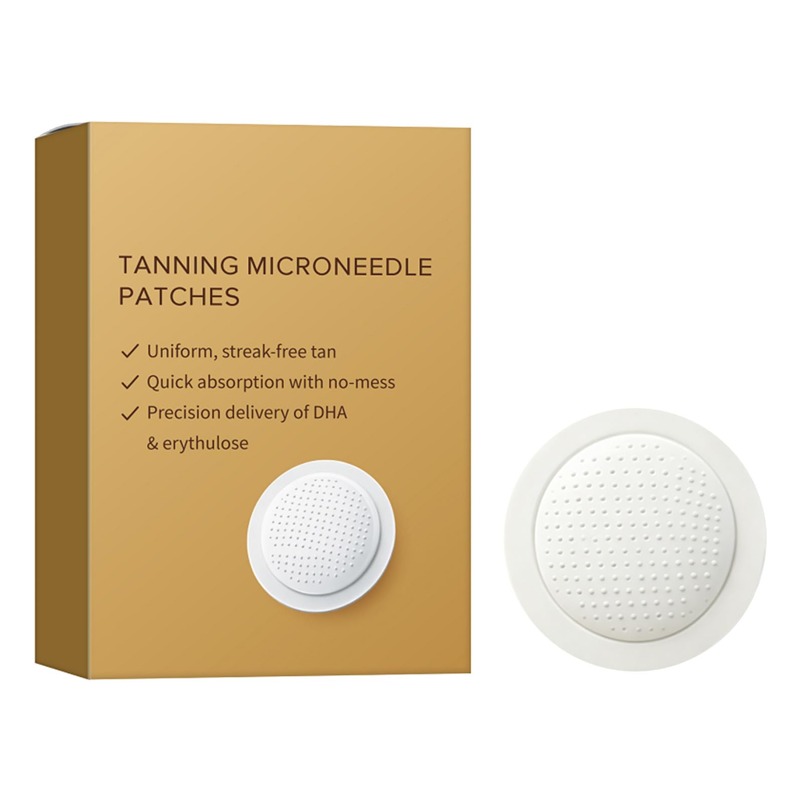 Parches Autobronceadores con DHA y Eritrulosa, 7 Unidades Bronceado Natural Dorado sin Sol, Fórmula Dual con Microdardos (1 PCS)
