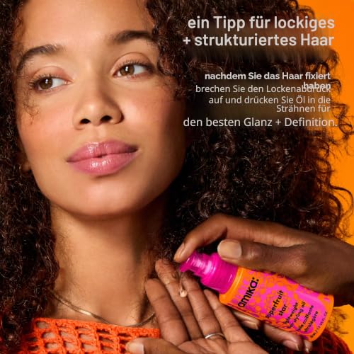 amika Superfruit Star Lightweight Hair Styling + Heat Defense Oil 50 ml | Leichtes Haaröl & Styling-Öl für Glanz & Anti-Frizz | Hitzeschutzöl bis 230 °C für alle Haartypen| vegan