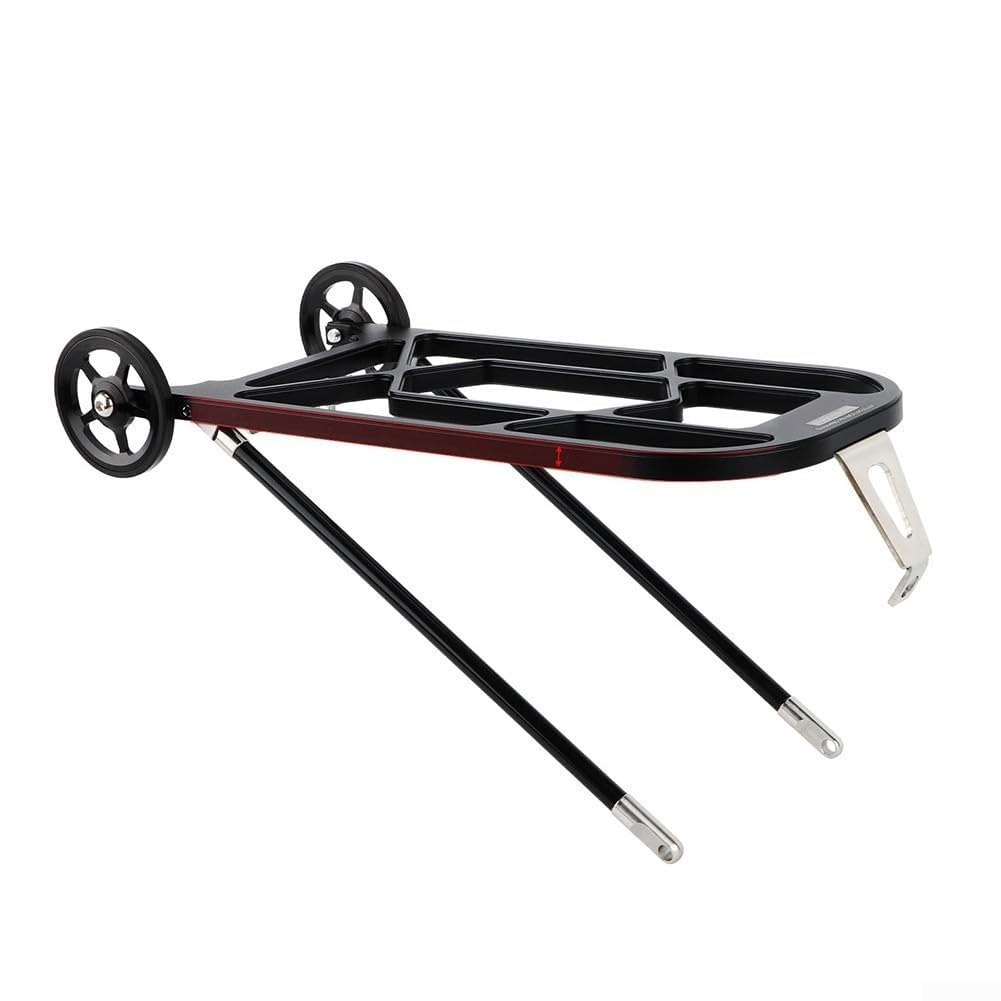 Porte-bagages arrière en alliage d'aluminium pour Brompton pour vélos pliants 360 x 14 cm (noir)