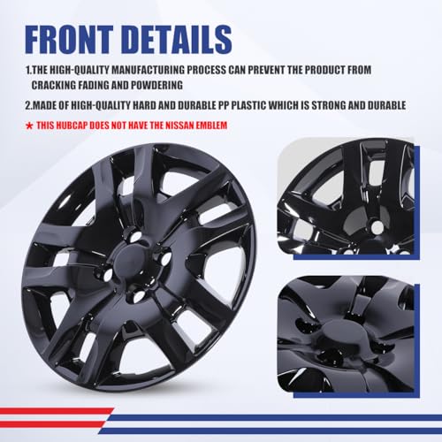 Image of Winjet 16 inch Hubcaps Wheel Covers for 2007-2012 Nissan Sentra [2007 2008 2009 2010 2011 2012 Nissan Sentra] Wheel Rim Covers Fit for Steel Wheels 16 inch Hub caps Set of 4 (Black Lacquer)