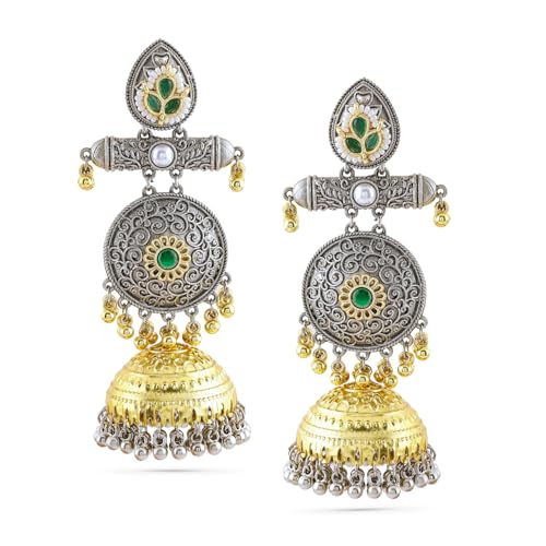 Image of Rubans Oxidised Dangle Earrings Boho Statement Jewellery Gift for Women & Girls