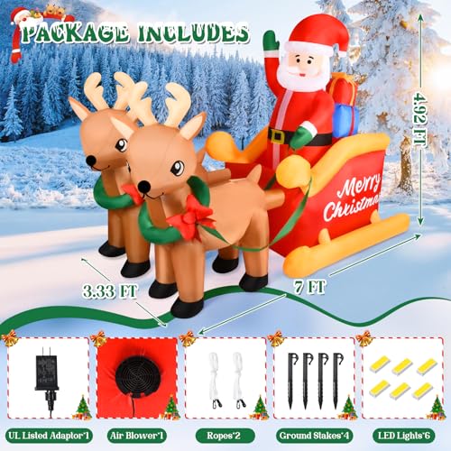 7FT-Christmas-Inflatables-Outdoor-DecorationsSanta-on-Sleigh-with-Reindeers-with-LED-Lights-for-Holiday-Decorations-Indoor-Outdoor-Christmas-Decorations-Yard-Garden-Decor 7FT Christmas Inflatables Outdoor DecorationsSanta on Sleigh with Reindeers with LED Lights for Holiday Decorations Indoor Outdoor Christmas Decorations Yard Garden Decor
