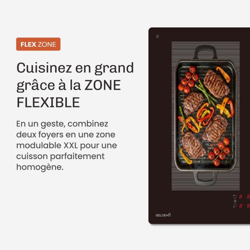 BELDEKO Plaque Induction 4 Feux Flex 7200W - Marque Française