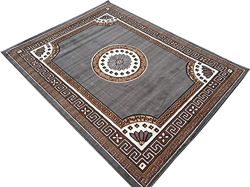 Image of GULDASTA Grey Carpet 5x7 Feet Modern Area Rug Living Room Office | Non-Slip Stain Resistant Soft Durable