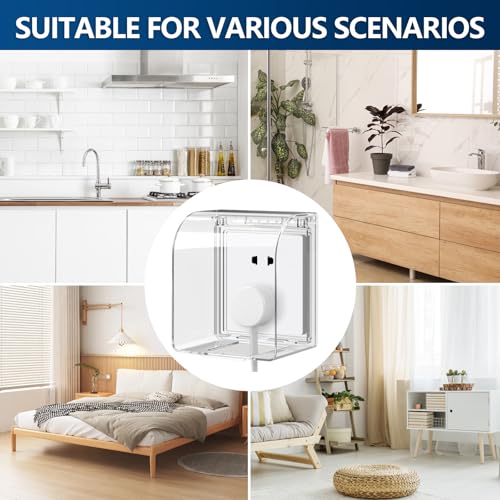 2 Stück Steckdose Regenschutz, Typ 86 Steckdosenabdeckung Steckdosen Aussen Regenschutz Schalter Abdeckung für Bad Küche Zuhause Garten Draußen (Transparente)