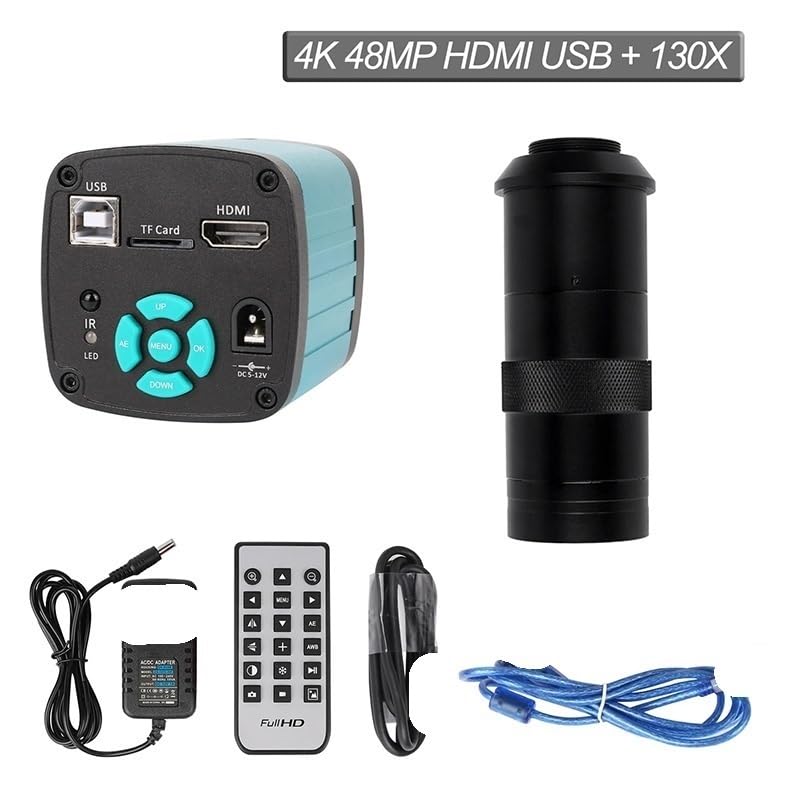 Microscope 13MP Monocular Microscope Digital Camera Set 130X Or 180X Adjustable Lens LED Light(48MP USB 130X)