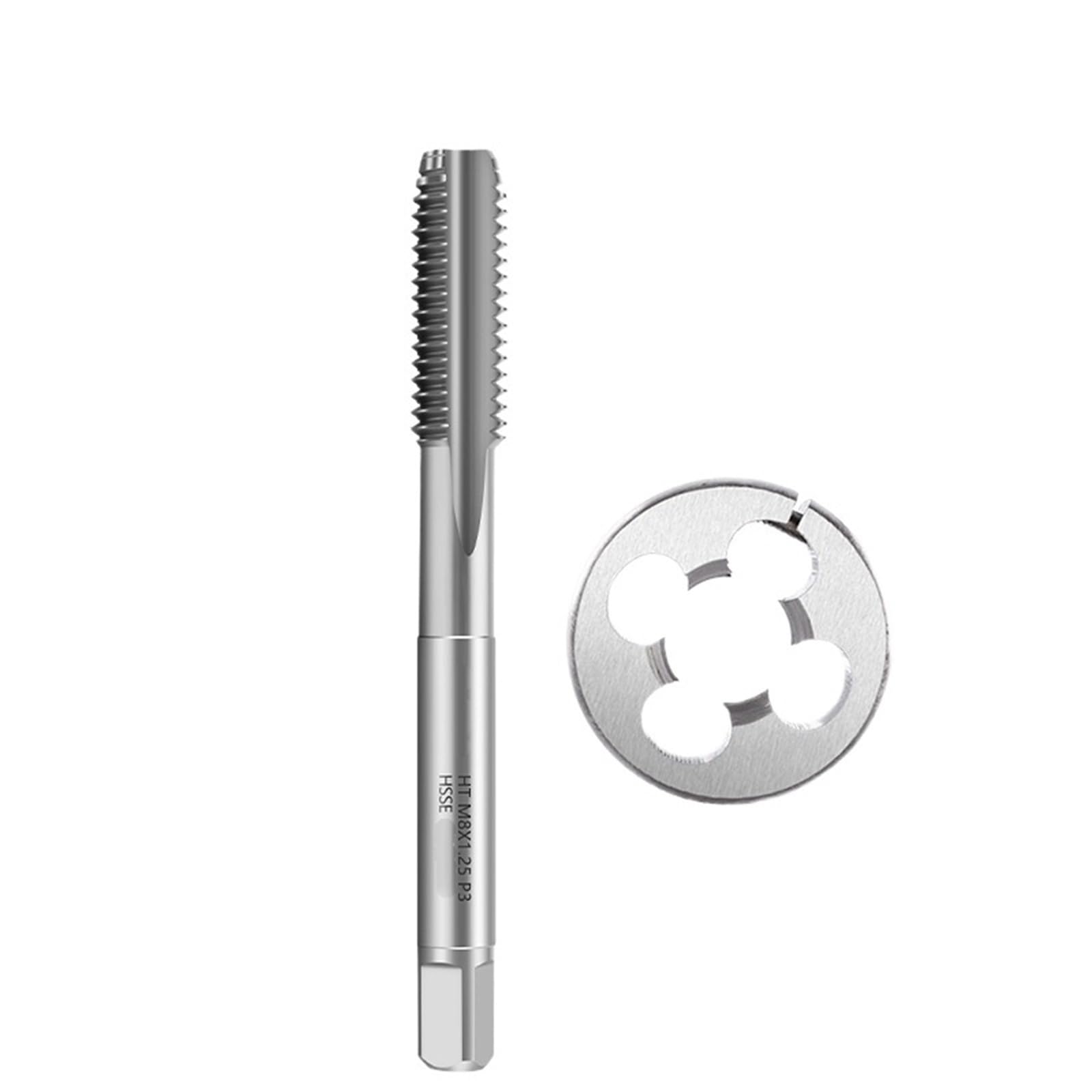2 uds HSSE mano izquierda Grifo y troquel métrico M2-M16 herramientas de reparación de mecanizado de roscas(Right,M10X1.5)